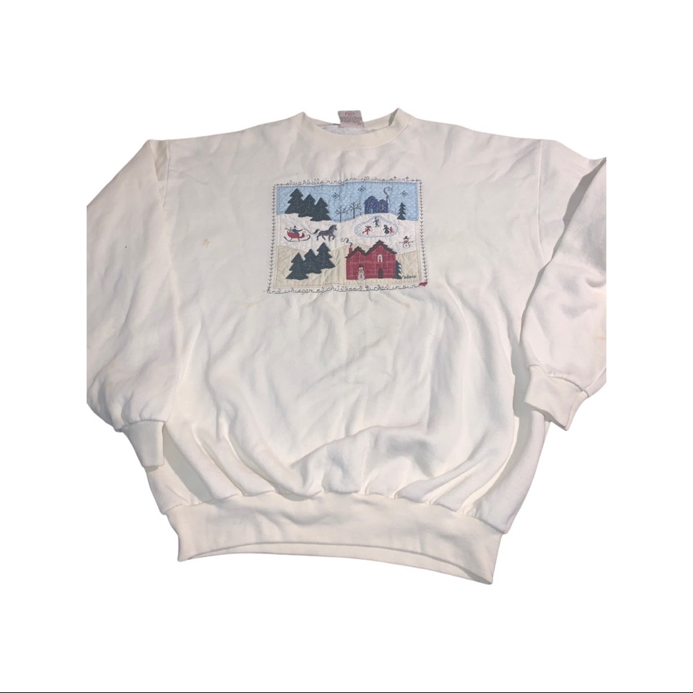 Vintage winter scene sweatshirt.